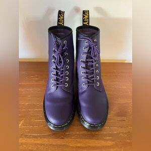 Dr Martens Purple Zavala W 9 M 8 Combat Leather Boots Very Nice!